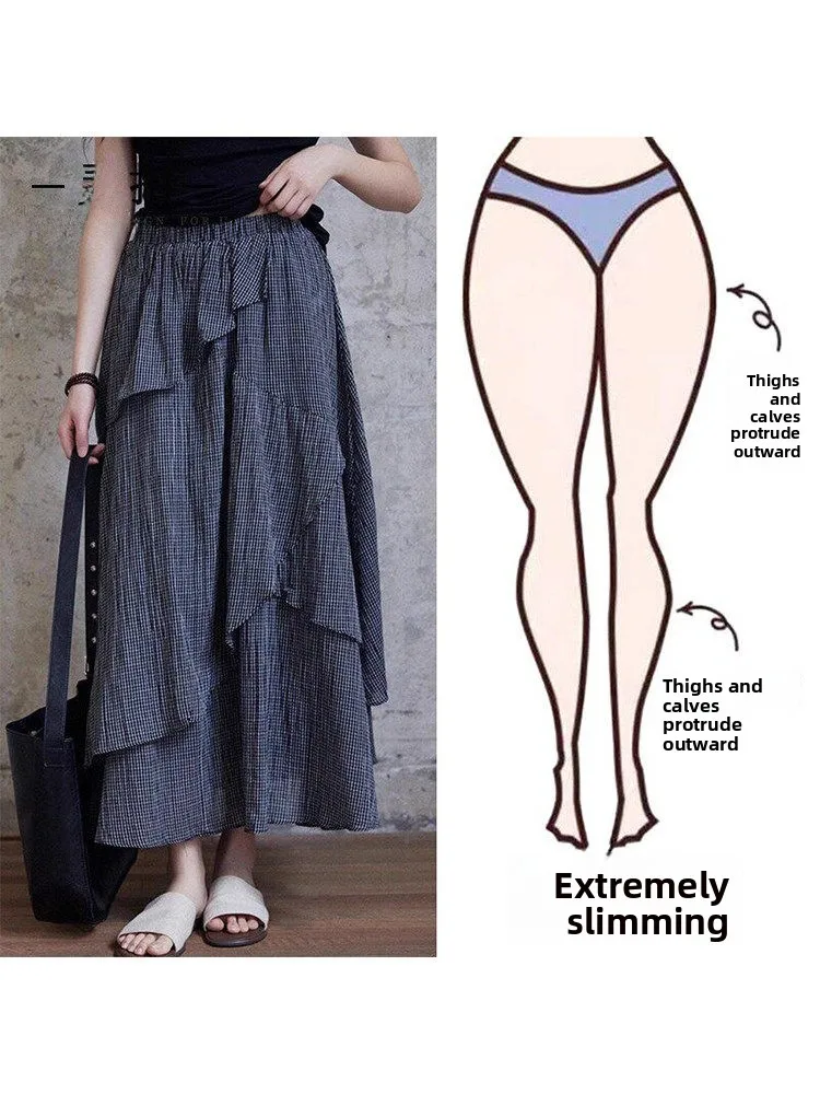 

Летняя черная асимметричная юбка в корейском стиле с завышенной талией для похудения, женская модная дизайнерская модель, новинка 2026 года