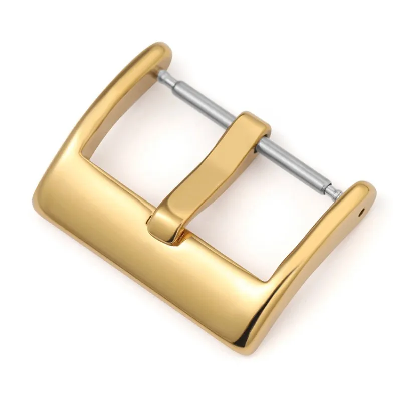 16mm 18mm 20mm 22mm 304L Stainless Steel Polished Watch Buckle Clasp Replacement for Leather Watch Strap Metal Watch Accessories