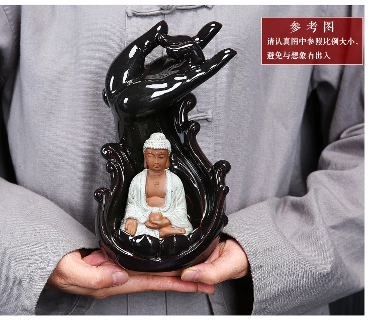 BEST business ART birthday present# HOME Office "CHAN " Buddha porcelain pottery Sakyamuni Buddhist censer Incense Burner
