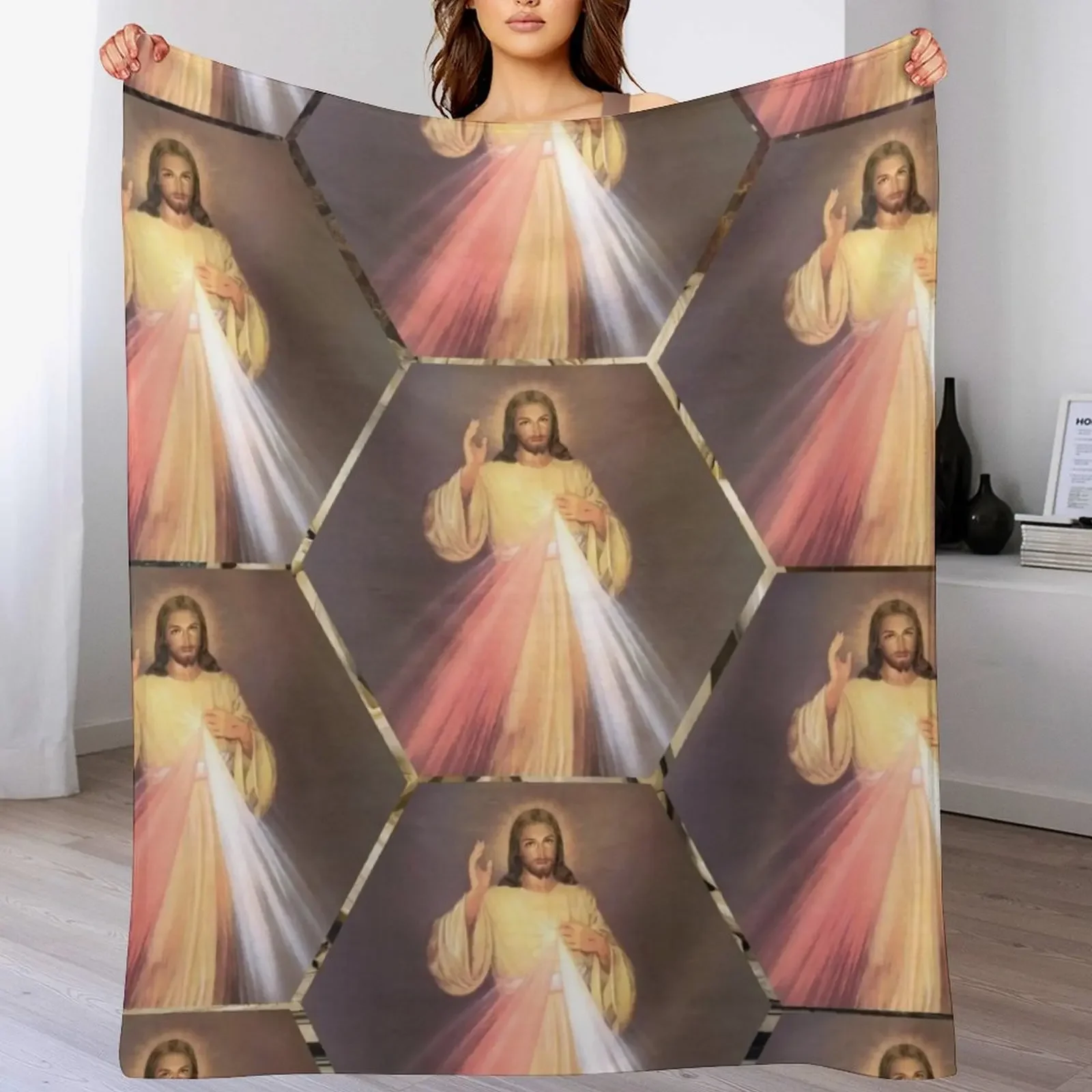 

Divine Mercy Throw Blanket Retros Shaggy Thermal sofa bed Blankets