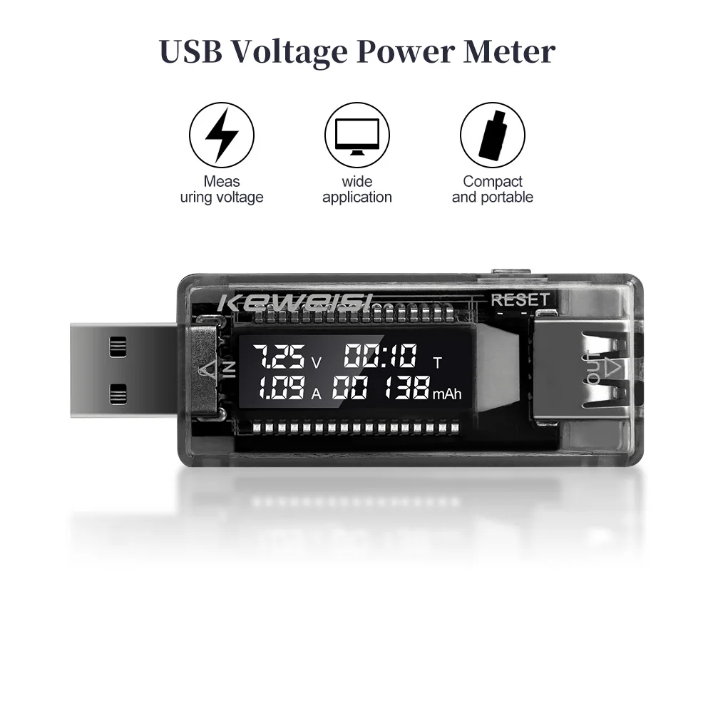 QC2.0 3.0 USB Tester Meter voltmetro amperometro rilevatore di capacità di potenza caricatore di corrente Mobile voltmetro amperometro tensione