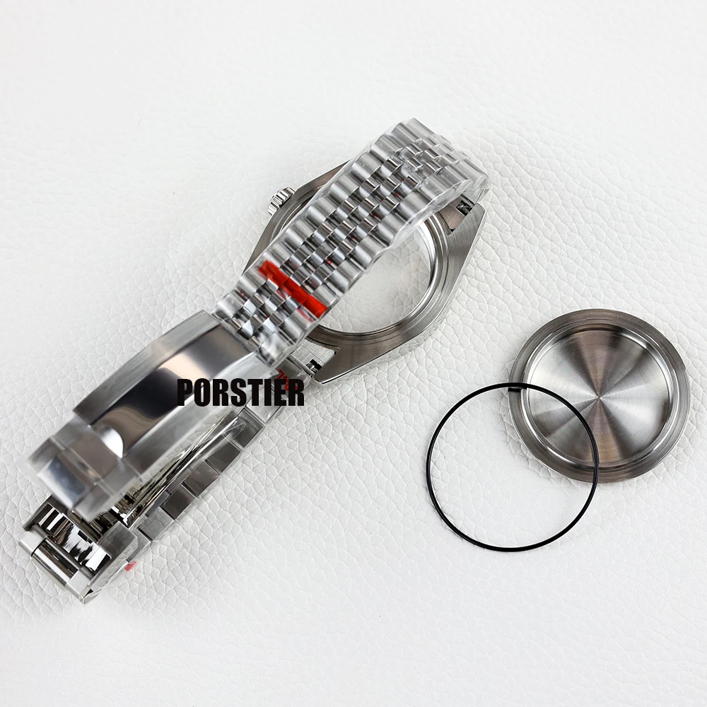36/39mm rose gold /silver NH35 watch case sapphire glass fit NH35 NH36 movement 28.5mm dial jubilee bracelet stainless steel
