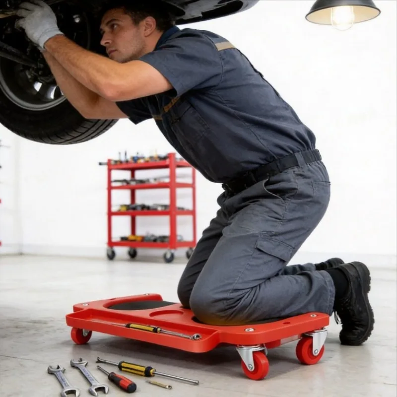 Comfort Foam Cushioned Rolling Knee Creeper Wheeled Mobile Knee Dolly Practical Tool For Garage Repair And Floor Laying Work