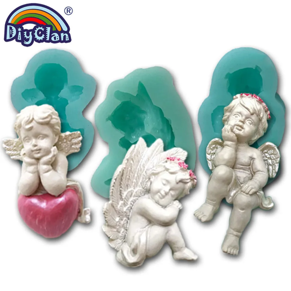 3 Style DIY Silicone Fondant Cake Cupid Little Angel Molds Cake Decoration Tools Chocolate Mold Mini Style Candy Clay Mould