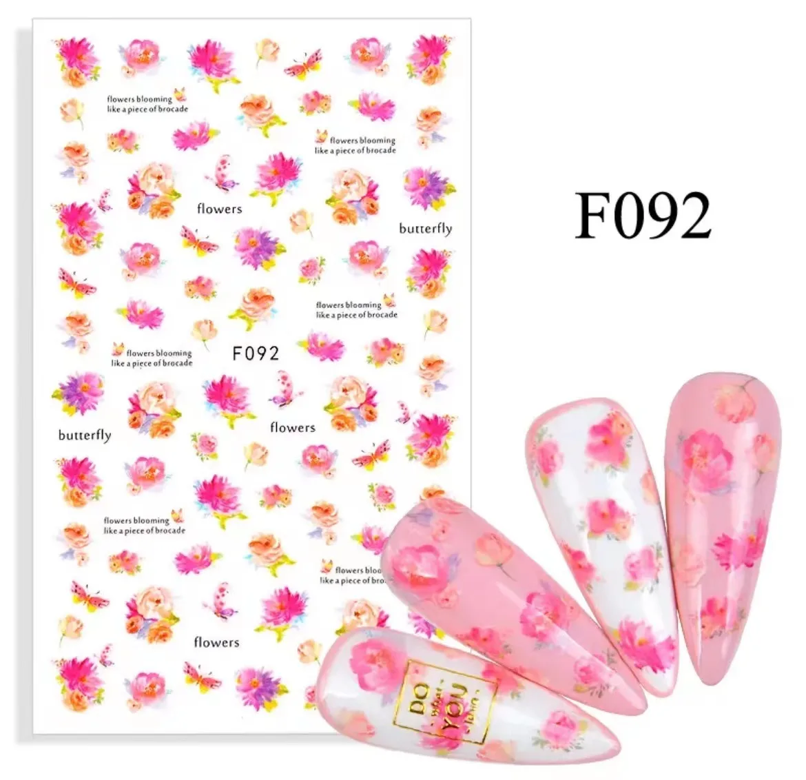

Summer Flowers Nail Sticker DlY Adhesive Nail Decals Nail Supplies Sliders For Nails Press On Nails Nails Products