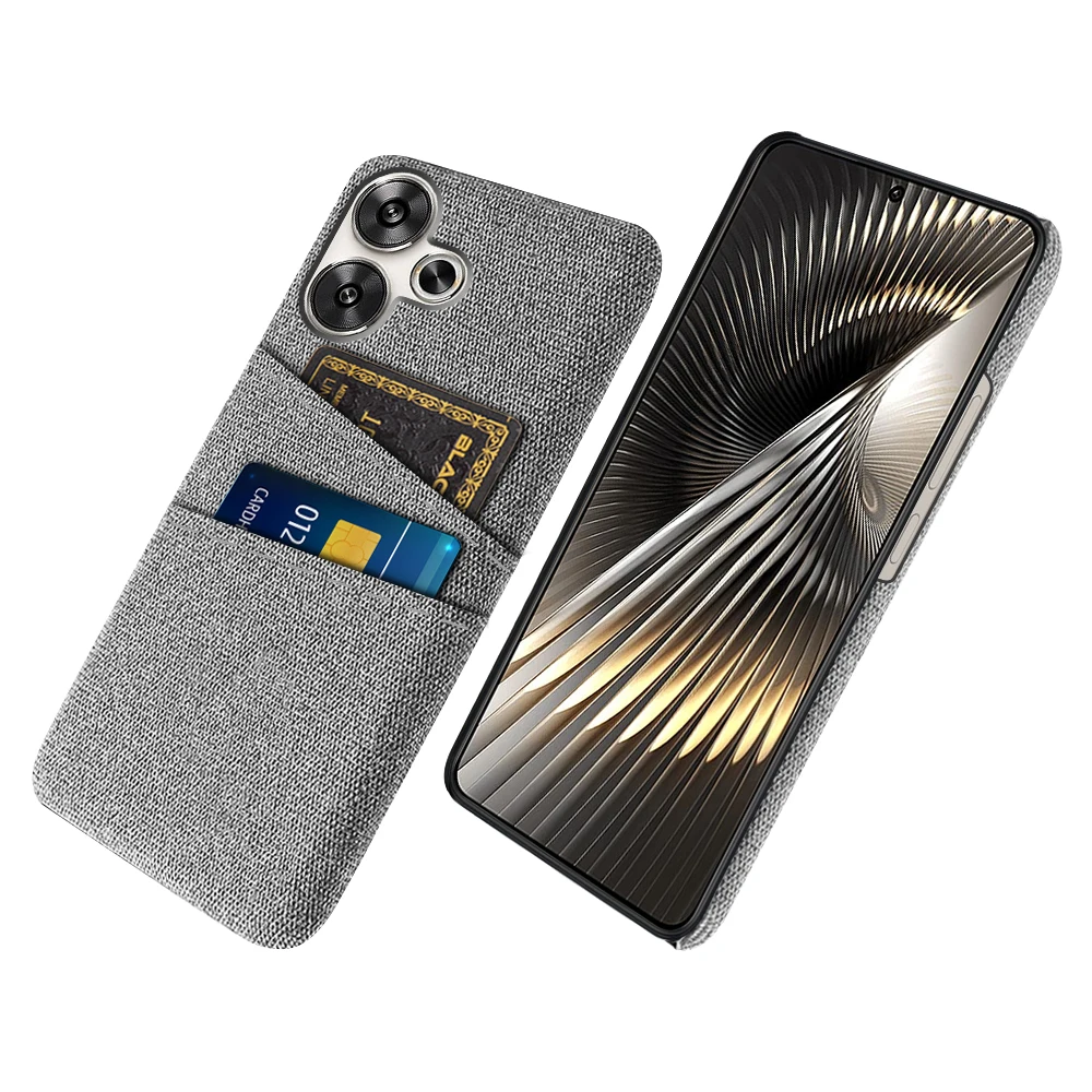 

Luxury Fabric Dual Card Case For Xiaomi Redmi Turbo 3 Case Fabrics Texture Phone Cover For Redmi Turbo 3 6.67"Funda 24069RA21C