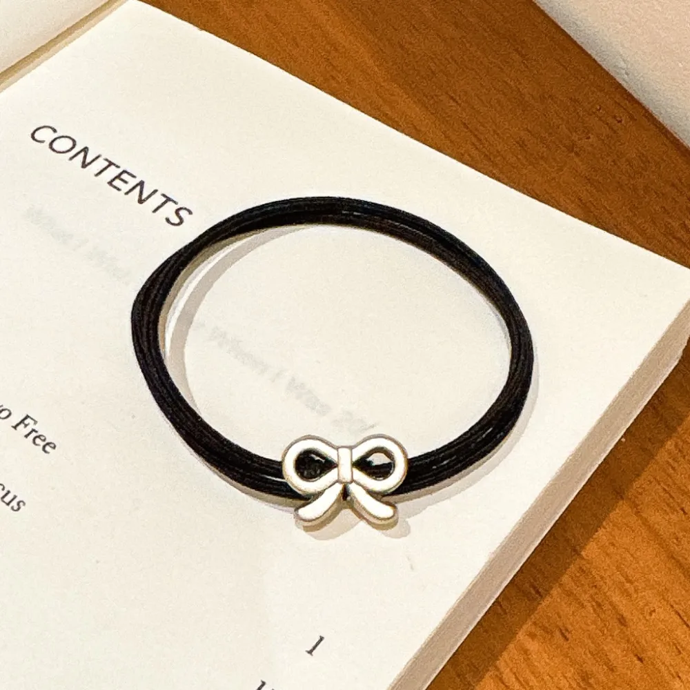 Новинка, двухслойная черная повязка на голову, высокоэластичная повязка для волос с конским хвостом, головка без вреда для фрикационного мяча, Корейская повязка для волос, детский головной убор, 5 шт.