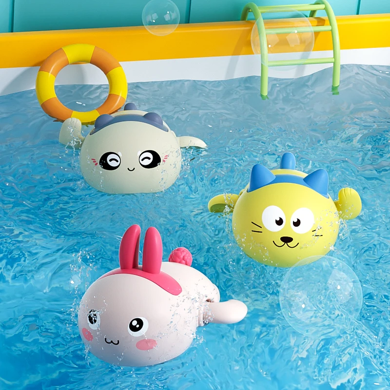 Baby Bath Toys Floating Wind Up Toy Cute Animal Clockwork Bathtub Swimming Pool Toy for Toddlers New Born Bathtub Toys 1-3 Year