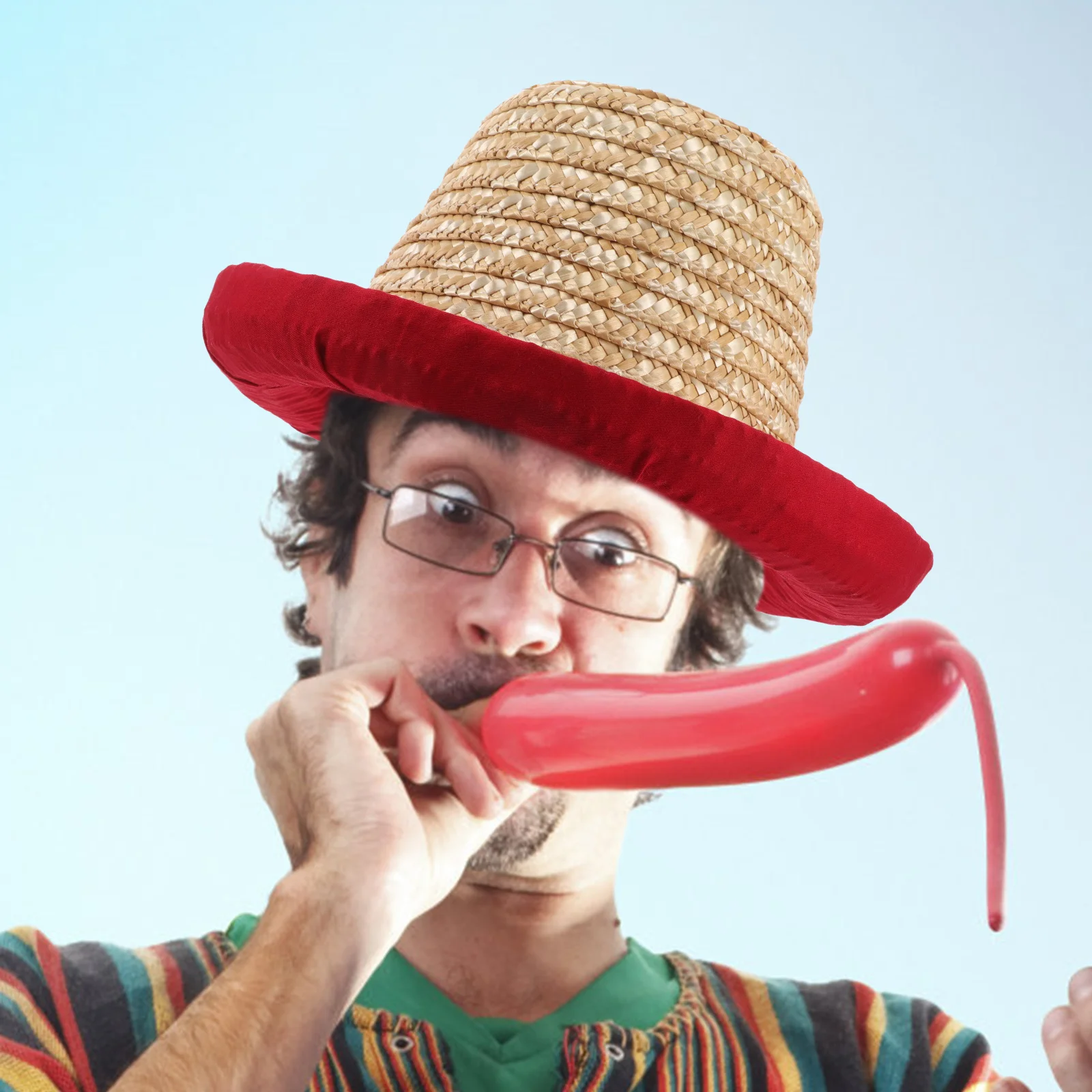 

Acrobatics Straw Hat Juggling Street Dance Performance Versatile Stage Show Accessory Sun Hat Beach Brim Cosplay Men Woman