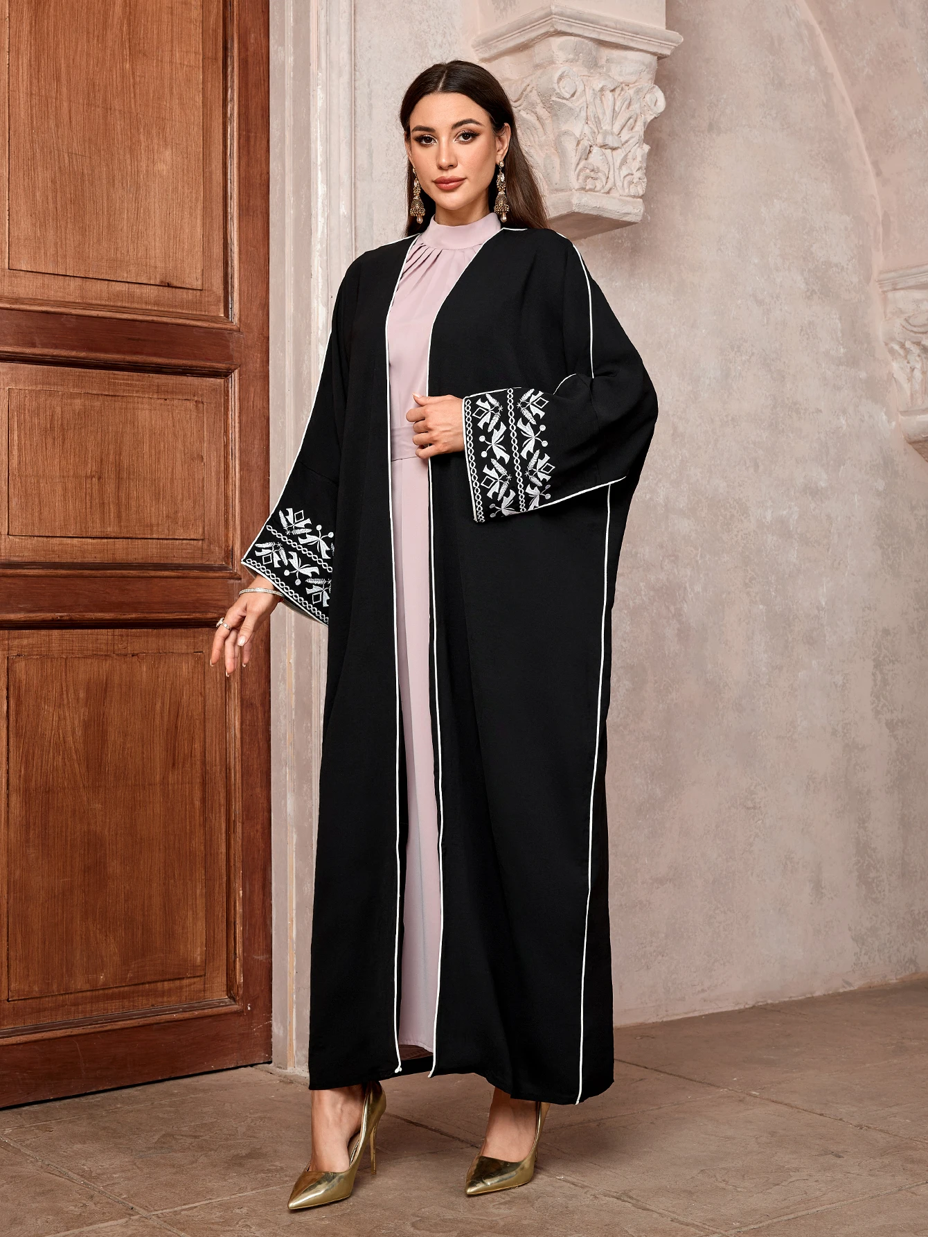 Arabski muzułmański hidżab Abaya turcja haftowany sweter Eid dubaj marokańska szata islamska kobiety ubierają ubrania Maxi Kaftan kobiece Kimono