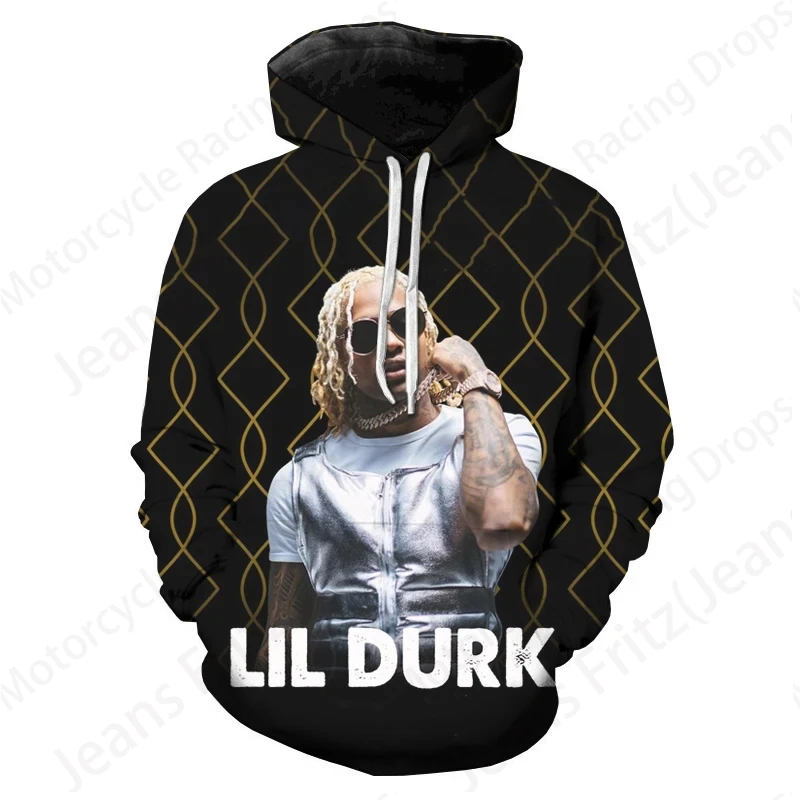 Rapper Lil Durk 3d Print Hoodie Men Women Fashion Oversized Hoodies Hip Hop Sweatshirt Women Sweats Kiss Coat Pullovers Sudadera