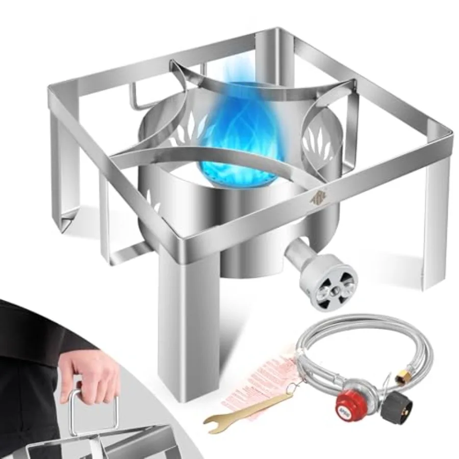 

55000BTU Propane Burner Camping Stove Outdoor Gas Stove Burner Cooker for Cooking for Turkey Fry Homebrewing Crawfish Boil