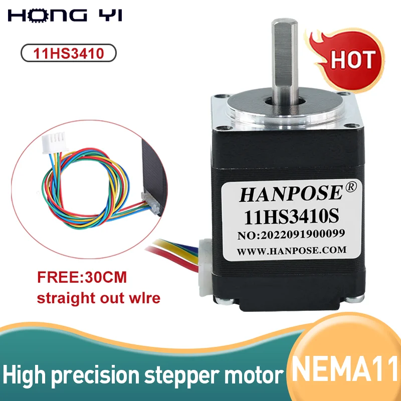 1PCS Mini 4 Leads Nema11 Stepper Motor H34mm 11HS3410 1.0A 3D Printer CNC Engraving Machine Equipment 28Step Motor