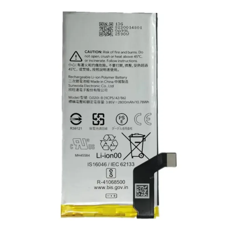 G020I-B Replacement Battery For HTC Google Pixel4 Pixel 4 Mobile Phone Bateria Battery 2800mAh + Tools Kits
