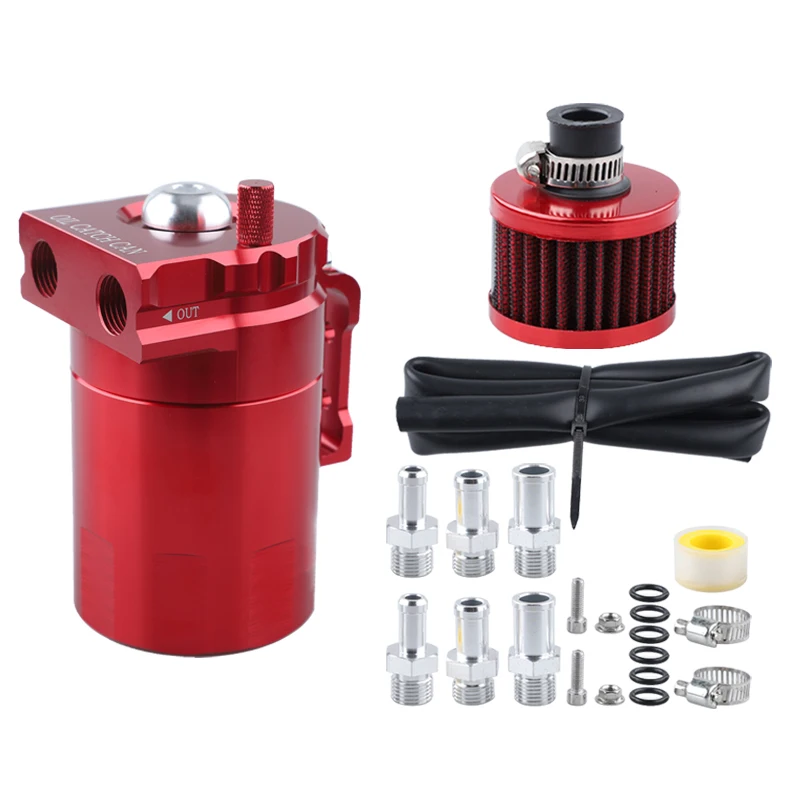 خزان الاستراحة العالمي لالتقاط الزيت + مجموعة مرشح أسطوانة ألومنيوم فضي أرجواني أسود أزرق أحمر