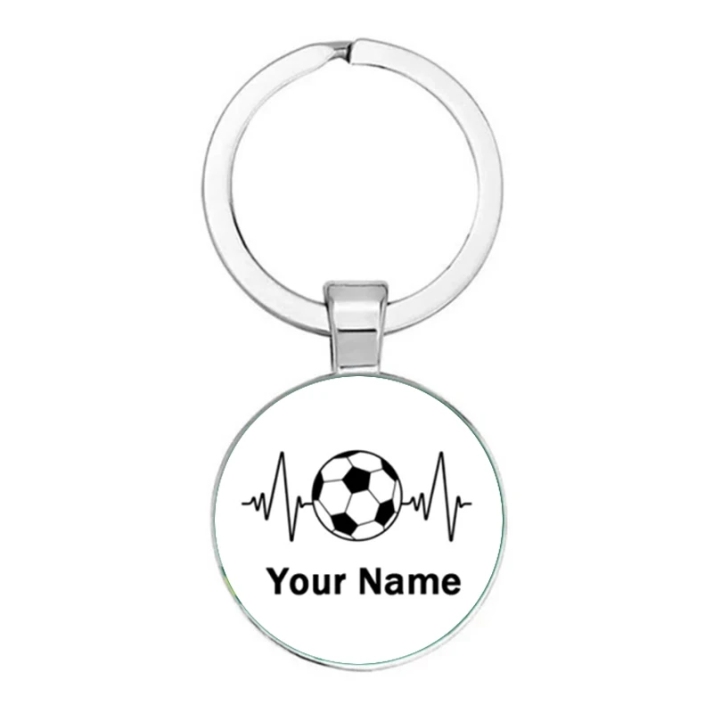 LLavero de fútbol personalizado con nombre para jugar al fútbol, llavero Diy para amantes del fútbol