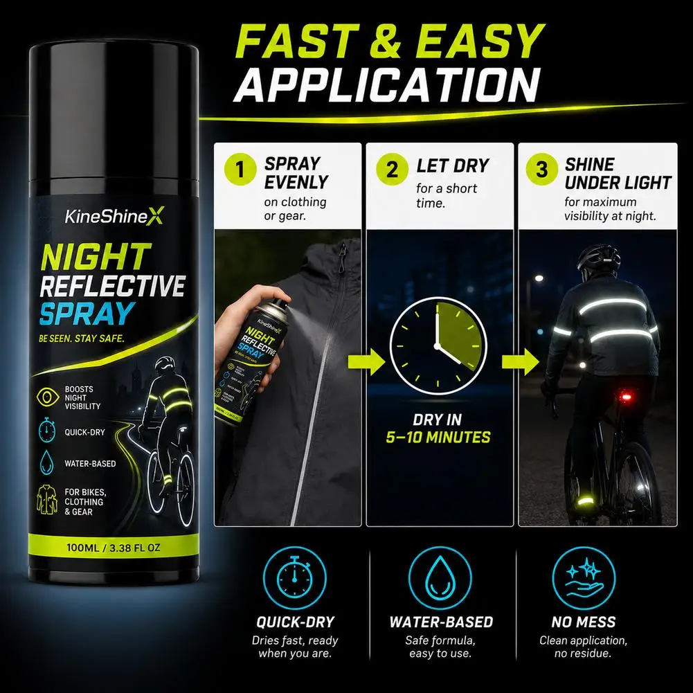 100ml Fluorescent Spray Glow In The Dark Spray Paint Reflective Night Spray High Visibility Reflective Night Agent