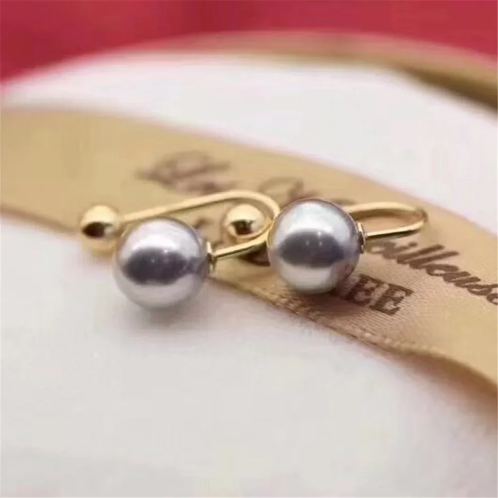 

DIY Pearl Accessories G18K Pearl & Jade Earrings Empty Tray Delicate Pearl Earrings Fit 8-10mm Round Beads G248