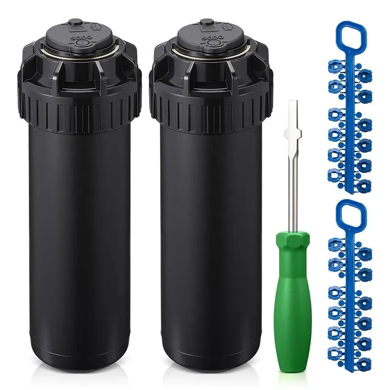 ABUI-Gear Drive Sprinkler Heads 5000 Series With Screwdriver, 25-50Ft Spray, 3/4 Inch -Up, 25° To 360° Coverage