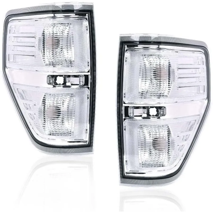 

Chrome Trim Halogen Tail Lights Replacement Set Compatible with 20092014 F150 Pickup Rear Lamp Assembly for Enhanced Visibilit