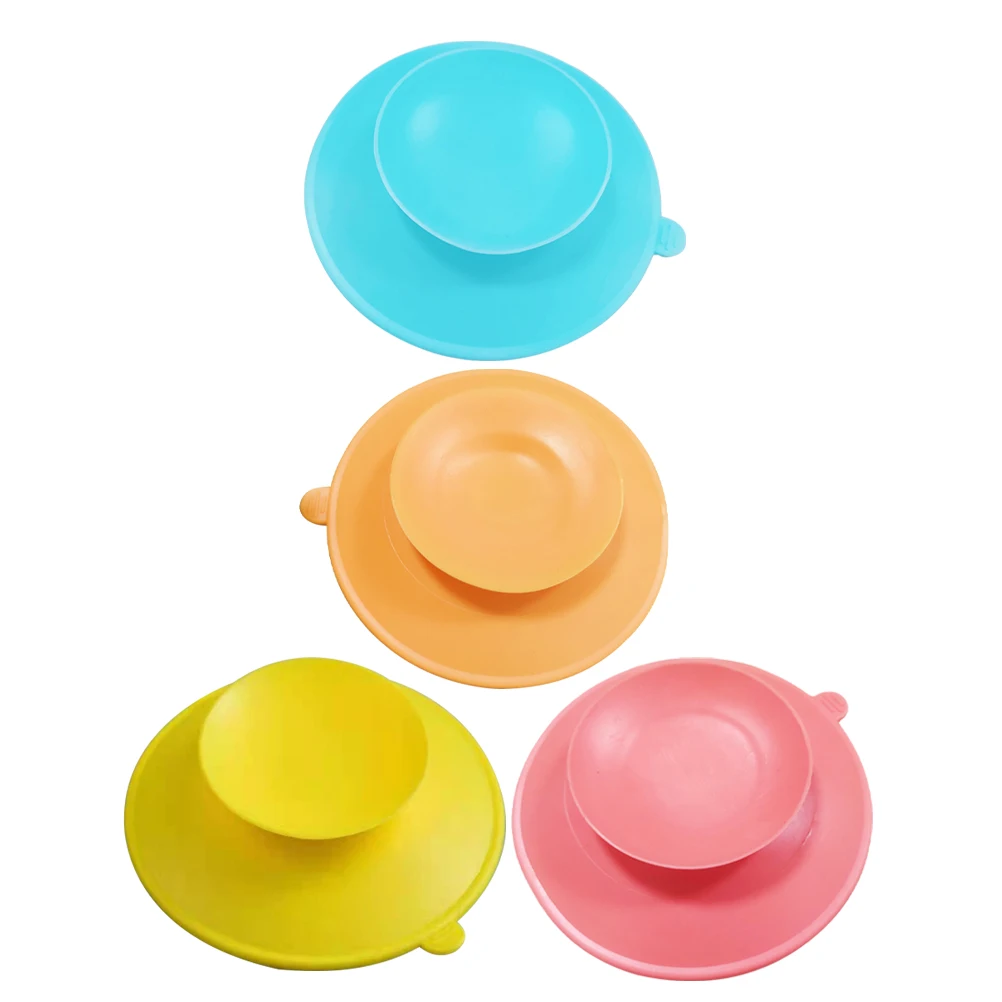 

4 шт., силиконовые присоски для детской миски, присоска, коврики для посуды для малышей, держатель для чашки, многоразовые присоски, держатель для детской тарелки