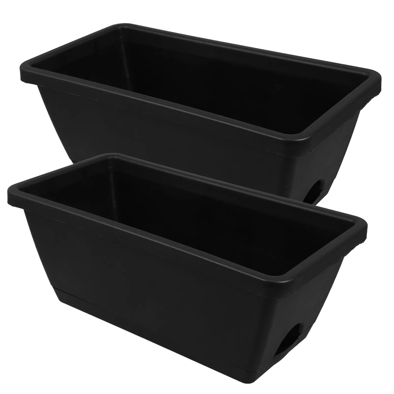 2 Sets Thickened Plastic Planter Pots Anti Deformation Flower Vegetable Containers for Balcony Garden