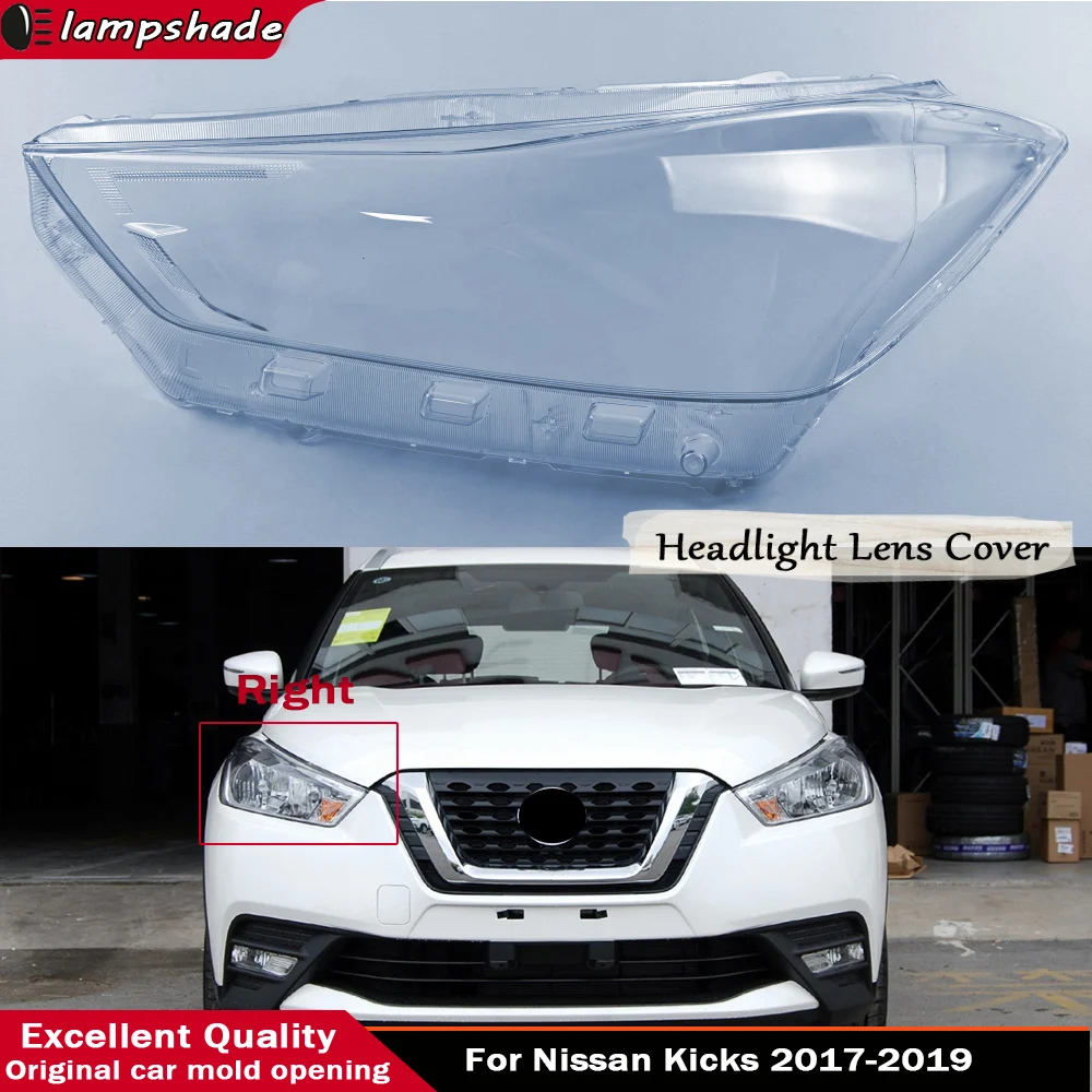 Transparent Lampshade Lamp Shell For Nissan Kicks 2017 2018 2019 Front Car Glass Lens Case Headlamp Caps Headlight Cover