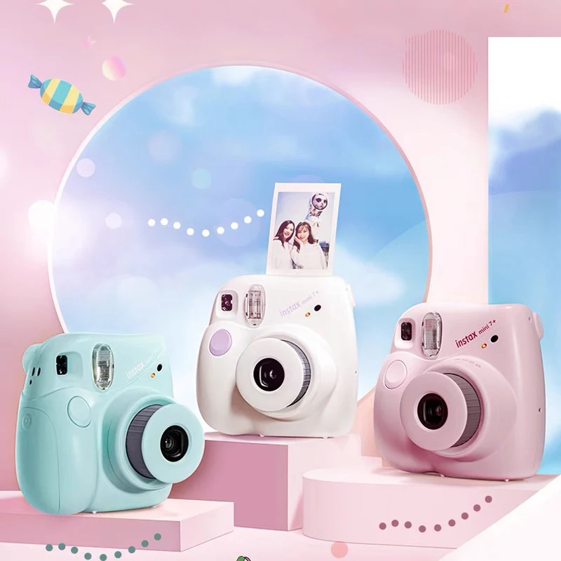 Imagem -03 - Fujifilm Fuji Instax Mini Mais Câmera Fotográfica Instantânea Rosa Azul Cor Traseira Instock Barato