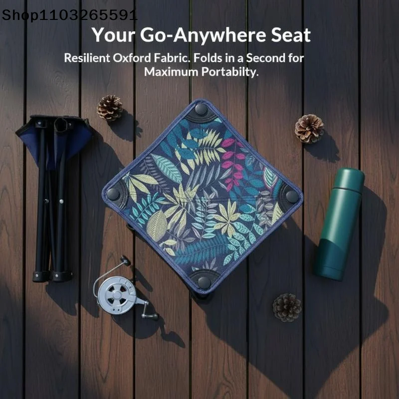 For Leisure Beach Hiking Fishing Picnic Portable Folding Camping Stool Sturdy Steel Frame Durable Oxford Seat