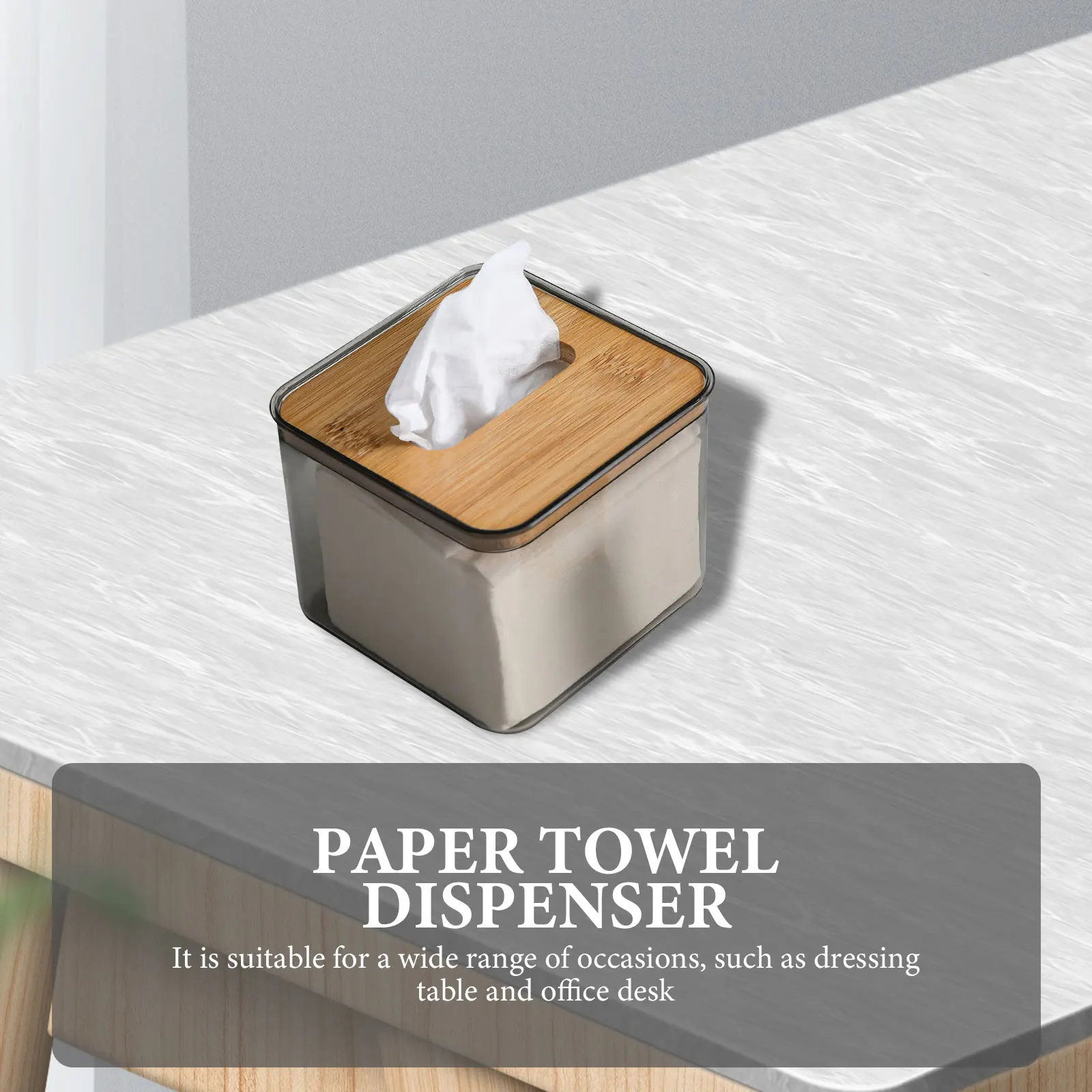 

Tissue Box Holder Napkin Paper Case Rectangular Car Tissues Organizer Office Home Decor Storage Bamboo PET Compact Lightweight