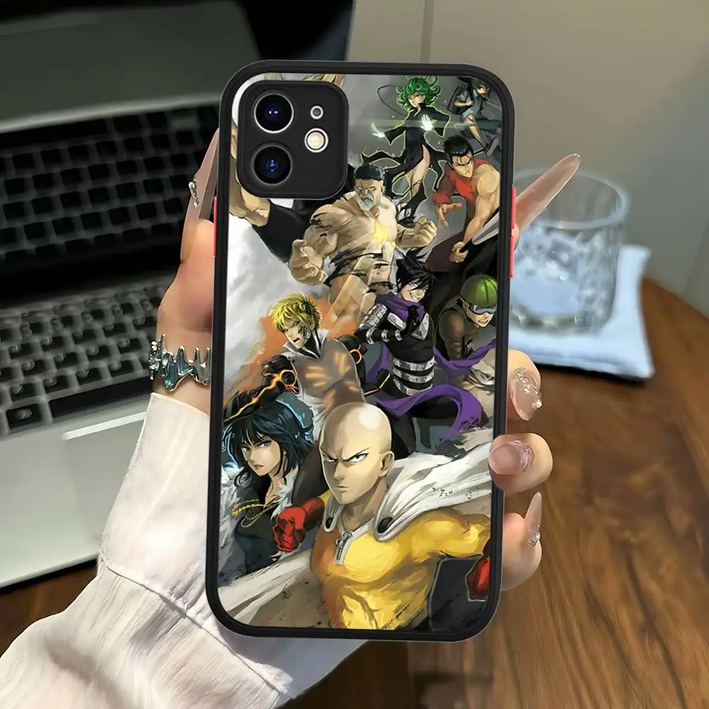 O-One P-Punch Man Matte Protective Case For IPhone 16 15 14 13 12 11 Pro Max X XS MAX Protection Case