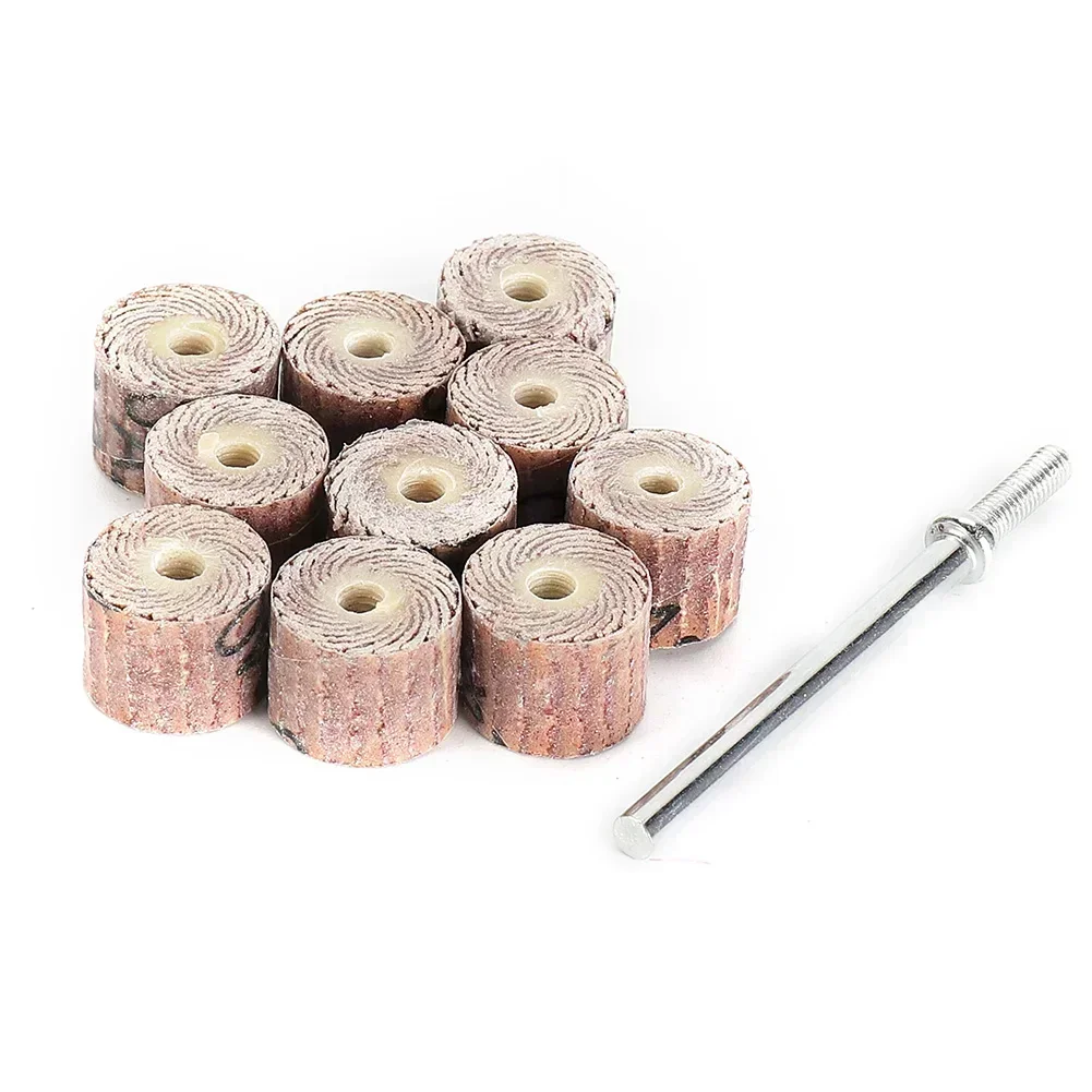 10 Pcs Flap Wheel Disc Sanding Drill Sandpaper Polishing Drill Bit 80/120/240 Grit Rotary Tool For Grinder Head