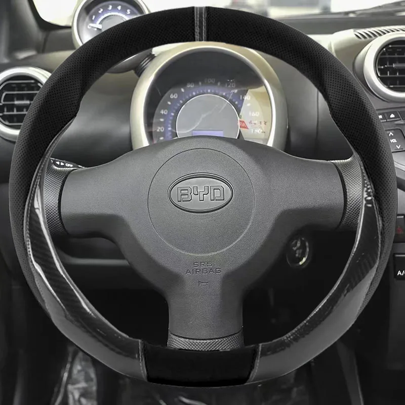 

Carbon Fiber Car Steering Wheel Cover For BYD Atto 3 EV Yuan Plus Song Plus Dmi Dolphin Seal Tang Han Qin F3 E6 Act Accessories