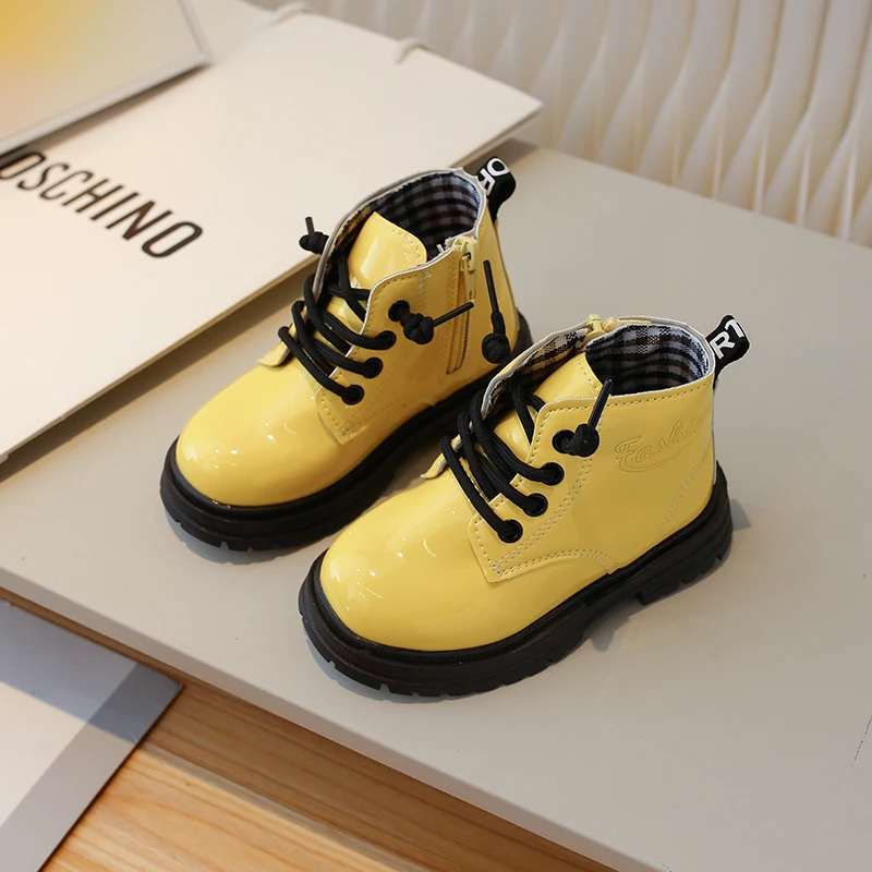 Fashion Kid Chelsea Boots Girl British Style Child Shoe Ankle PU Leather Boot Autumn Spring Waterproof Boy Shoe Boot