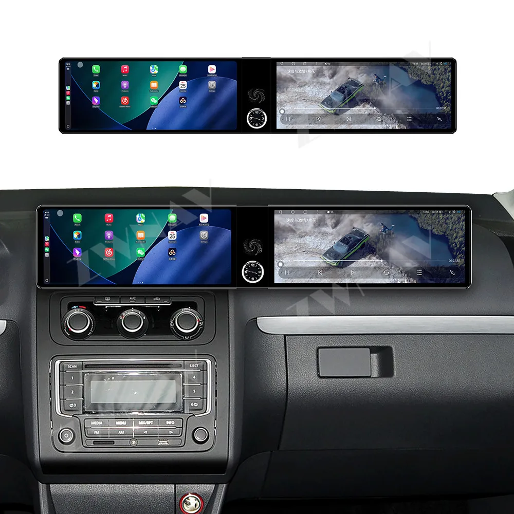 ZWNAV Dual 12.3 Inch Qualcomm Android13 Car Radio For Volkswagen Touran 1T 2004-2015 Wireless CarPlay Stereo GPS DSP Head Unit