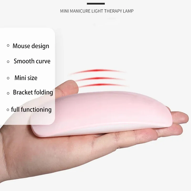 2 Màu Sắc Di Động 6W Móng Tay Đèn Máy LED UV Đèn USB Gấp Móng Tay Đèn Nhà Sử Dụng Gel Móng Tay dụng Cụ Làm Móng 6 Hạt Đèn