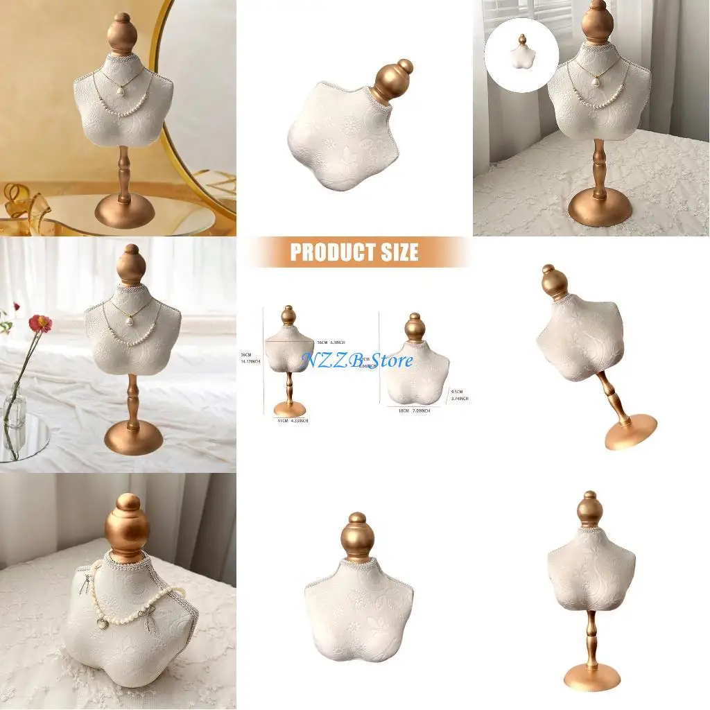 

T21F Velvety Jewelry Stand Sturdy Base Necklace Holder for Store Exhibition Display