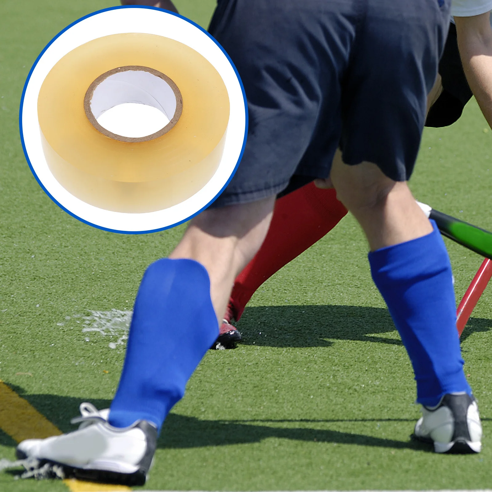 

1pcs 1 Roll Transparent Tape Clear Adhesive Sports Wrap For Leg Guards Durable Ice Hockey Band Wear-Resistant Hockey Supplies