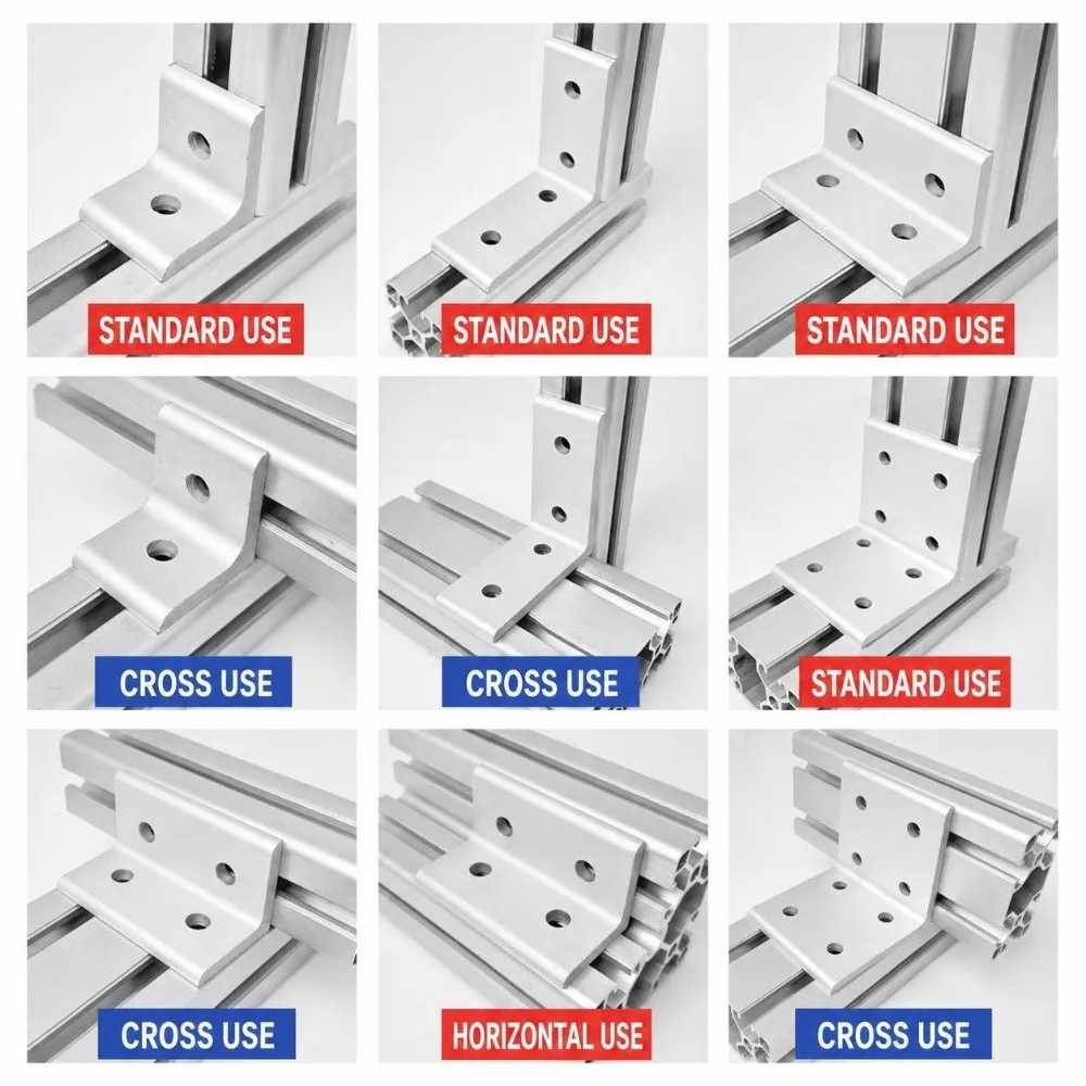90 Degree Aluminum Angle Bracket Solid Body Precision Cut Right Angle Bracket Vertical Link Flat Shape