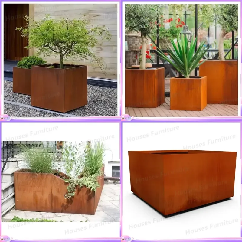 Rectangular Stainless Steel Planter Box Hydroponic Garden Pot Eco Friendly Durable Flower Container for Patio Balcony Outdoor