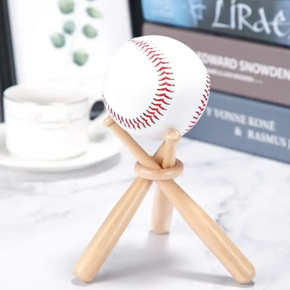 

3Pcs/Set Golf Tennis Ball Mini Baseball Holder Wooden DIY Triangle Base Baseball Bat Display Stand Baseball Accessories