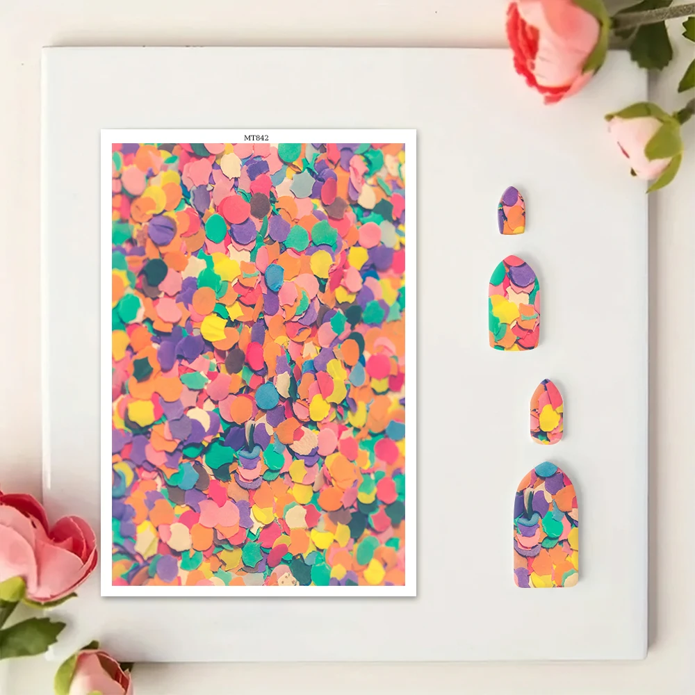 Valentine's Heart Bee Colorful Grid Soft Ceramic Earrings Water Soluble Disposable Sticker for Diy Jewelry Making Decal