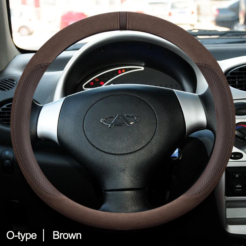 Suede Car AUTO Steering Wheel Cover Wrap for Chery Arrizo 5 Plus GX Tiggo 7 8 Plus 5X 3 QQ-e D O Type Steering-Wheel