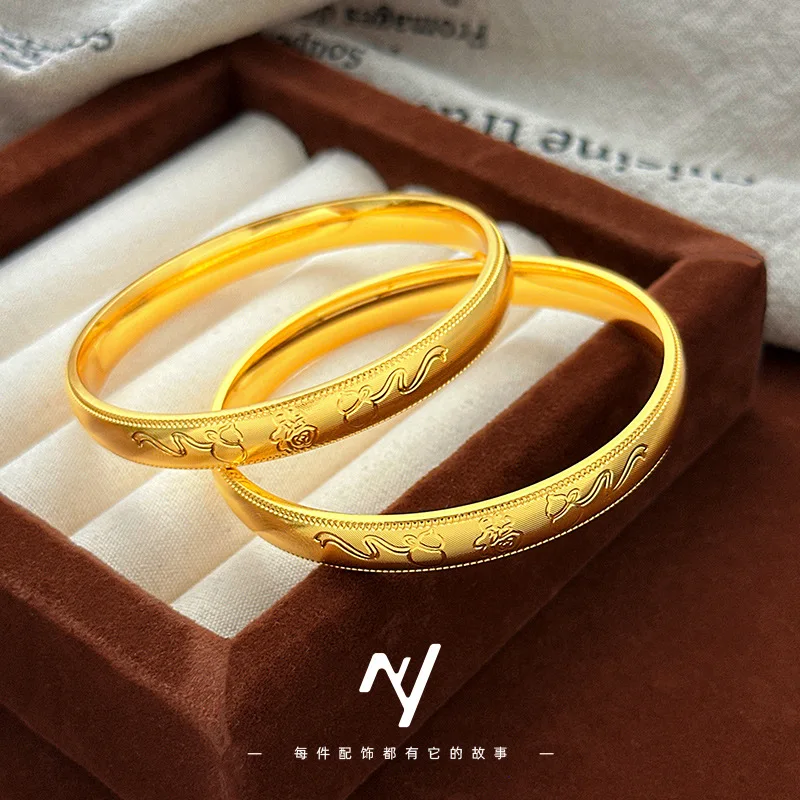 

2025 новый стиль, легкий роскошный дизайн, этнический стиль, Seiko 9999cnc Fu, матовая тыква, твердый браслет из настоящего золота 24 карата