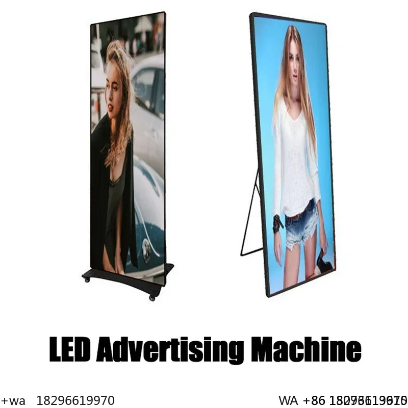 Indoor Vertical P1.86/P2 LED Poster Full Color Screen for Mall Clothing Stores