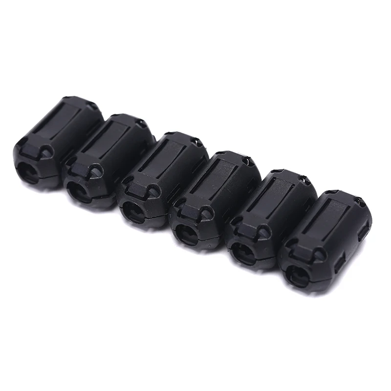 6PCS/Set 7mm Clip-On Ferrite Ring Core Noise Suppressor For EMI RFI Clip Cable Active Components Filters