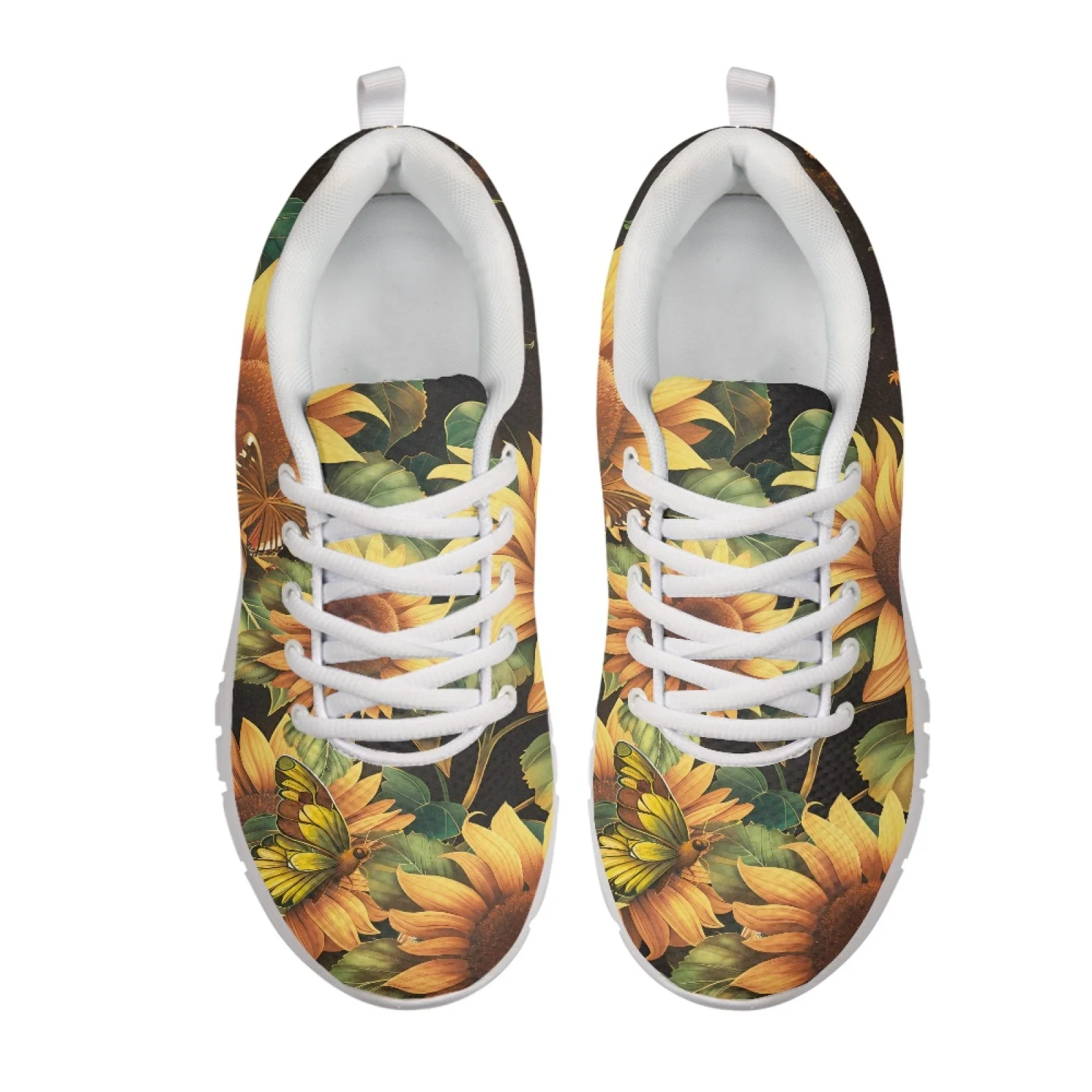 Coloranimal Red Flower Pattern Breathable Running Shoes for Men Mesh & EVA Sole Sports Gym Jogging Athletic Shoes New Trend