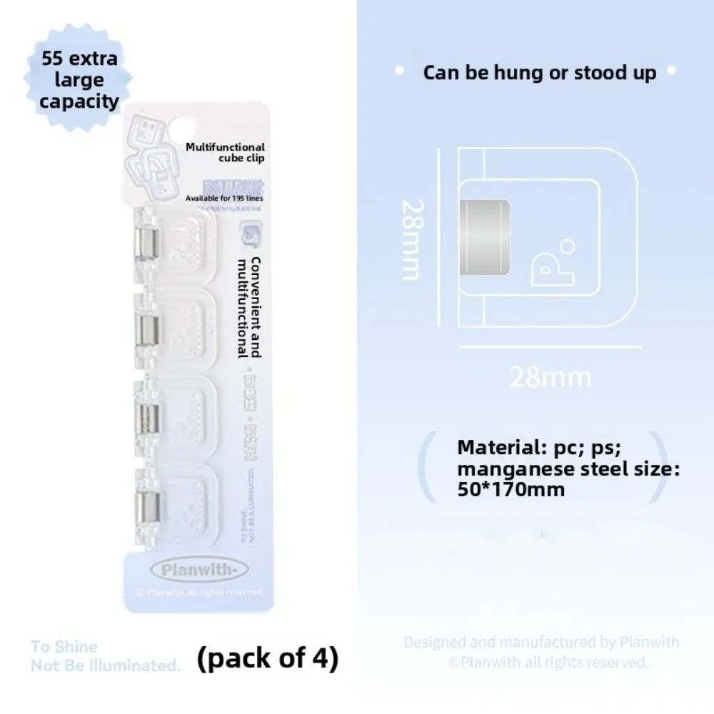 

4PCS New Candy Color Letter Paper Clip with Hook Multifunctional Folder Note Clips Can Stand Push Clips School Supplies