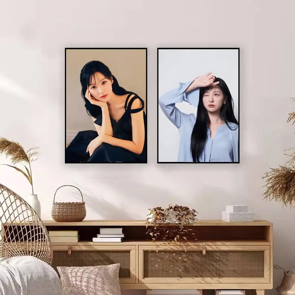 Celebrity K-Kim Ji-won Poster Premium Art Wall Decor, Simple Ornament for Living and Leisure Areas