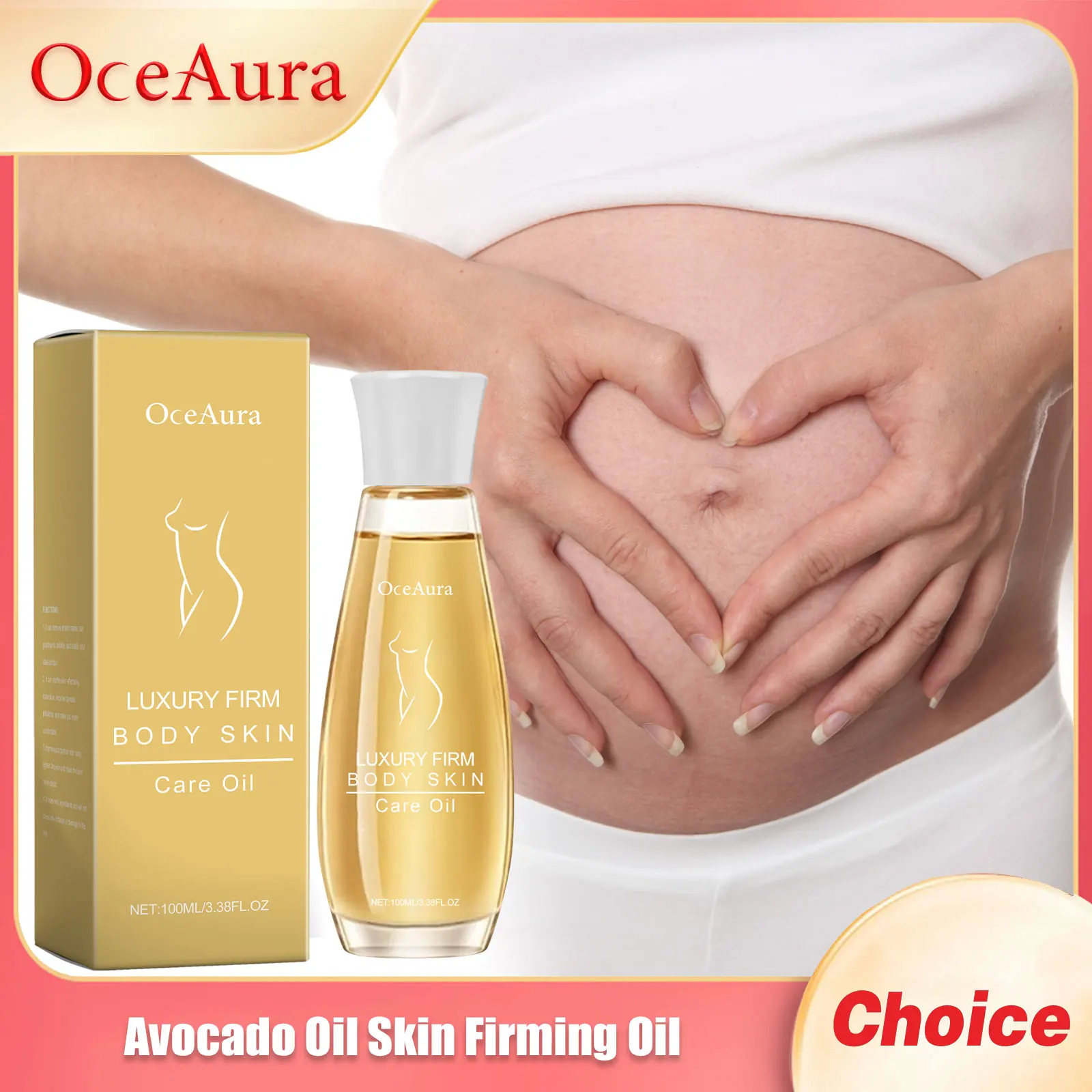 

Avocado Oil Body Firming Serum Removal Stretch Marks Increase Elasticity Glowing Skin Tighten Moisturize Pregnancy Essential Oil